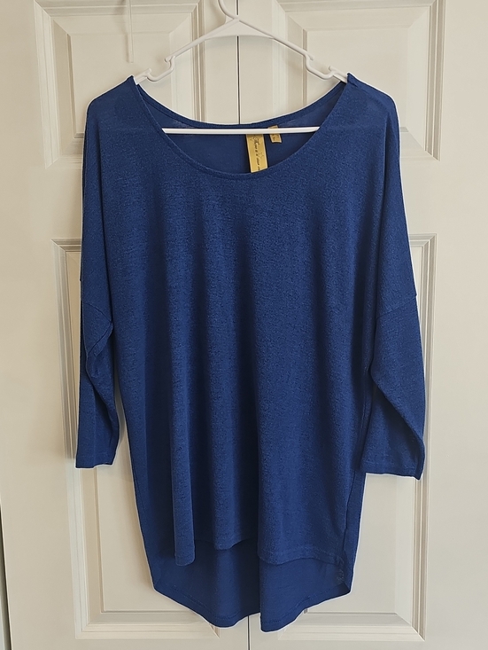 Lovall Sweaters - Relaxed Scoop Neck Sweater - Blue